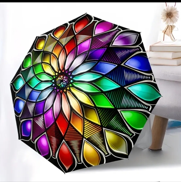 ποΈ π³οΈβπβοΈKALEIDOSCOPE OF COLOUR BURST COMPACT UMBRELLA βοΈπ³οΈβπ - Picture 4 of 7
